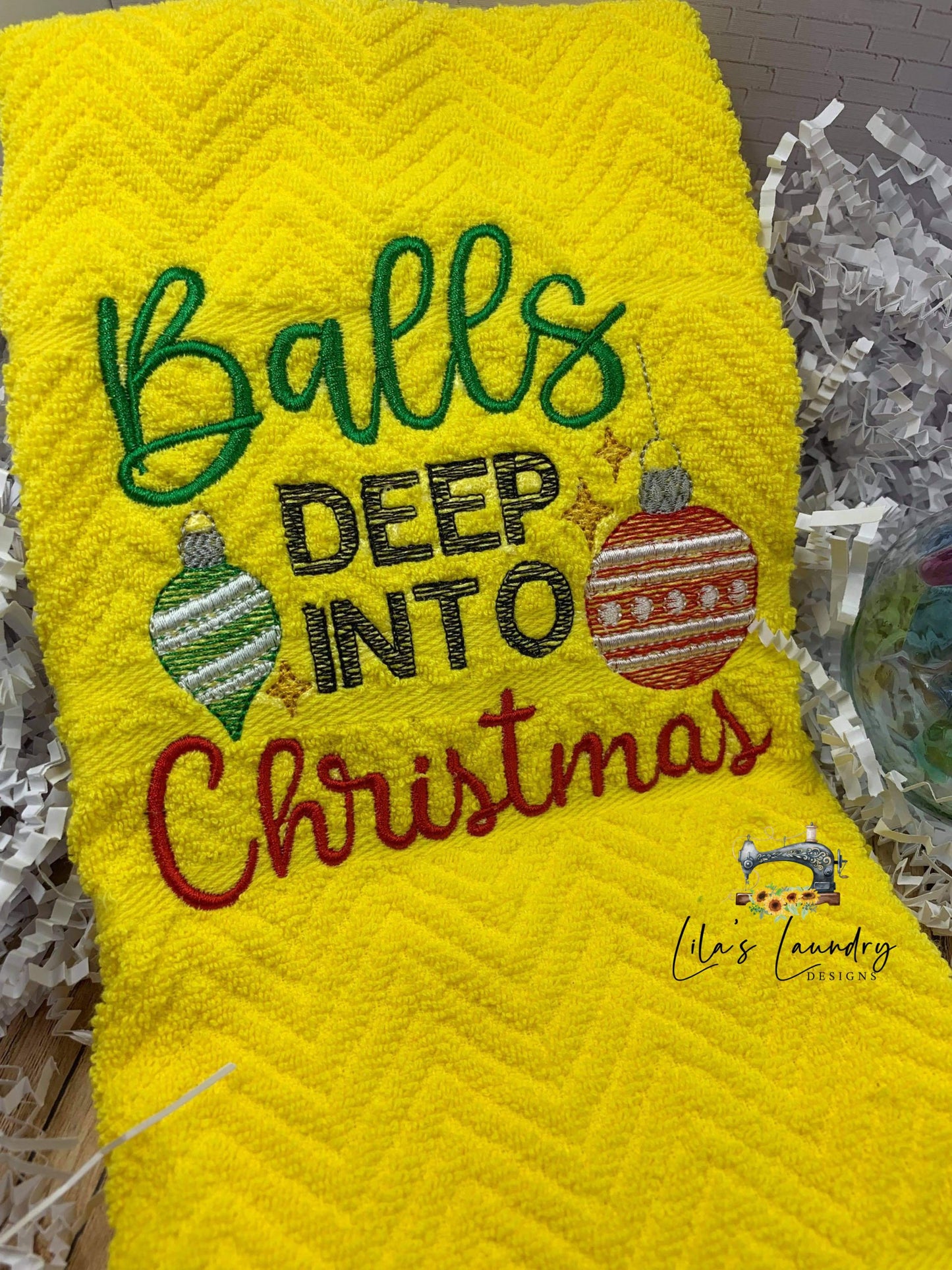 Balls Deep Into Christmas - 4 sizes- Digital Embroidery Design