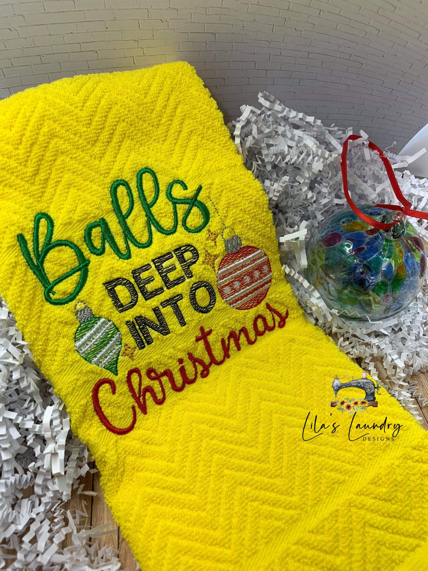 Balls Deep Into Christmas - 4 sizes- Digital Embroidery Design