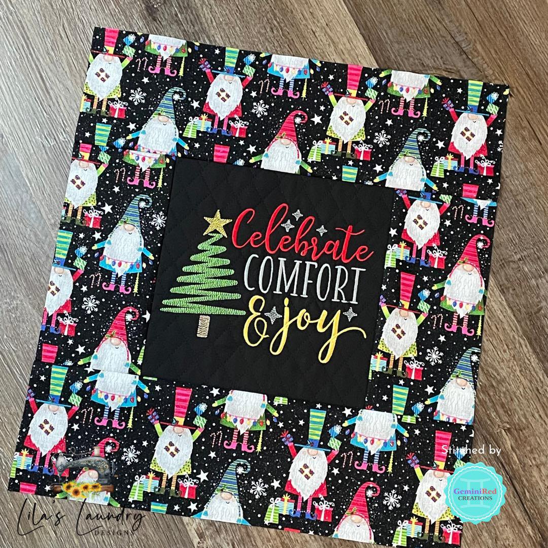 Celebrate Comfort and Joy - 3 sizes- Digital Embroidery Design