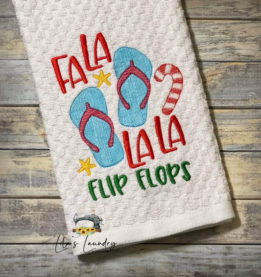 Fa La La La Flip Flops - 3 sizes- Digital Embroidery Design