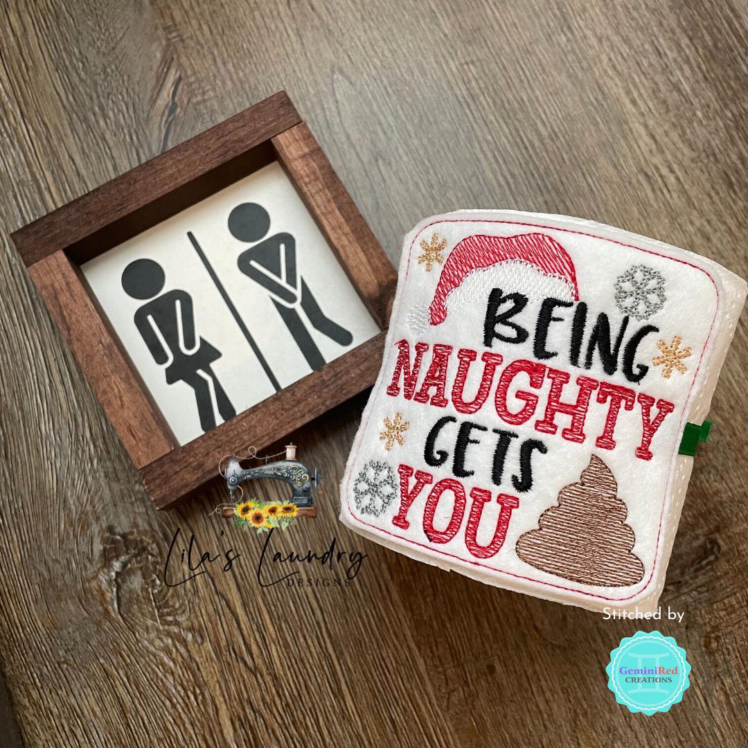 Being Naughty - TP tie 4x4 - DIGITAL Embroidery DESIGN