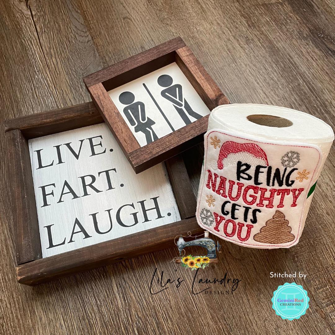 Being Naughty - TP tie 4x4 - DIGITAL Embroidery DESIGN