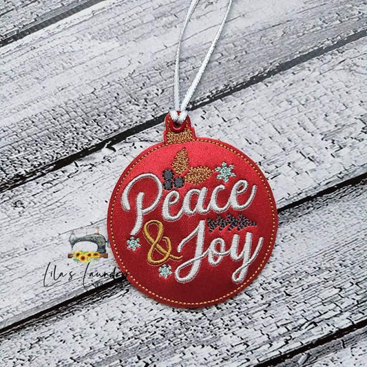 Peace & Joy Ornament - Digital Embroidery Design