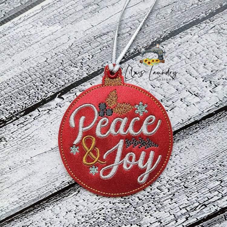 Peace & Joy Ornament - Digital Embroidery Design