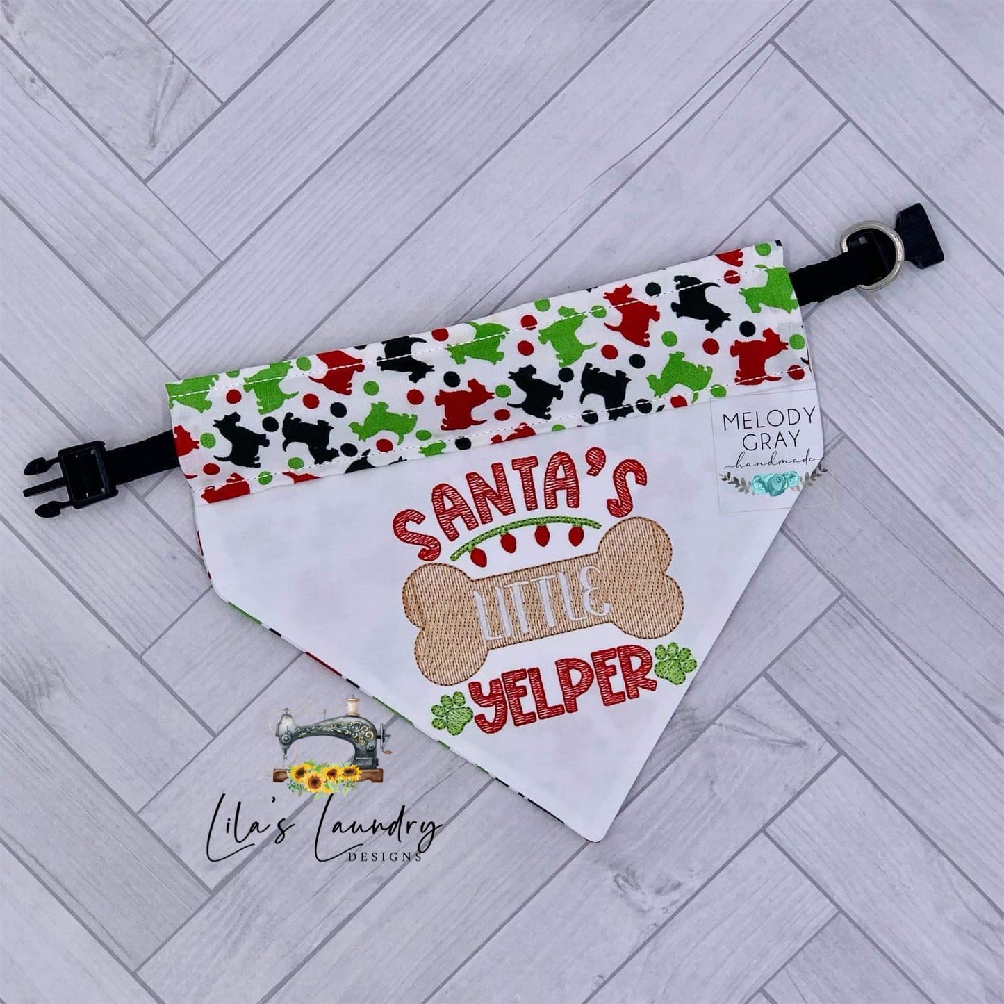 Santa's Little Yelper - 4 sizes- Digital Embroidery Design