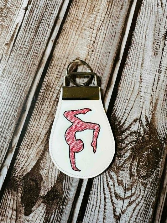 Gymnastics Half Panel Fob – REQUIRES 1.25″ Clamp Hardware – Digital Embroidery Design