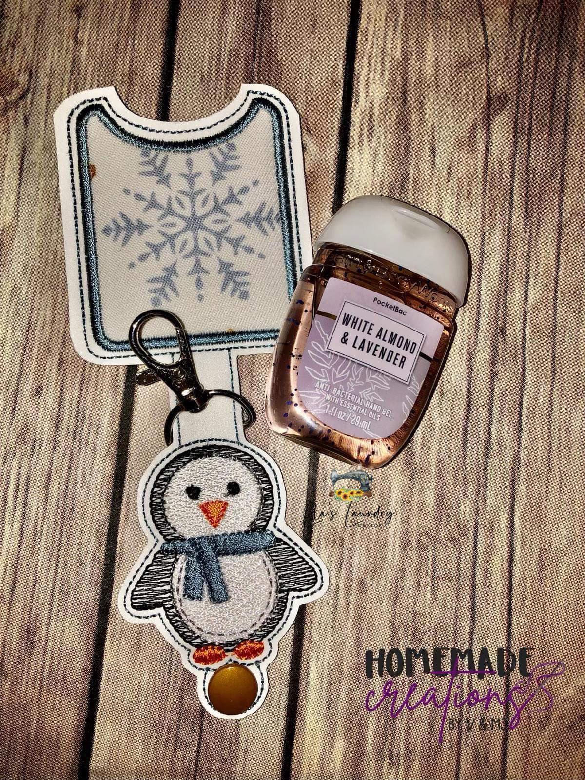 Penguin Sketch Applique Fold Over Sanitizer Holder 5x7- DIGITAL Embroidery DESIGN