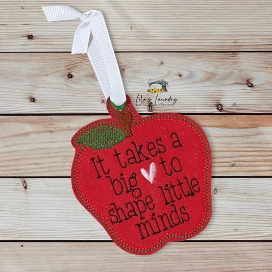 Big Heart Teacher Ornament - Digital Embroidery Design