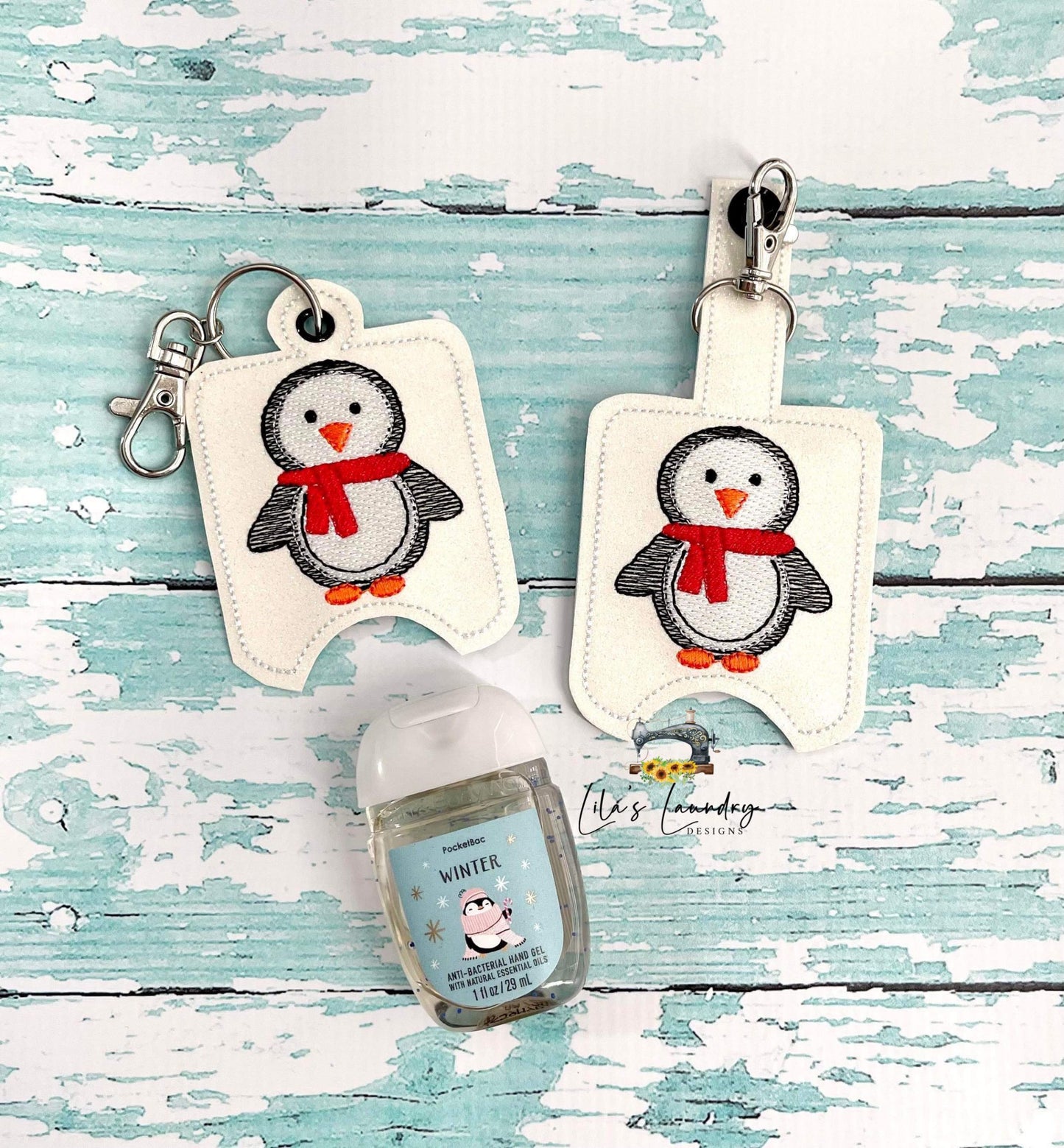 Penguin Sketch Sanitizer Holders - DIGITAL Embroidery DESIGN