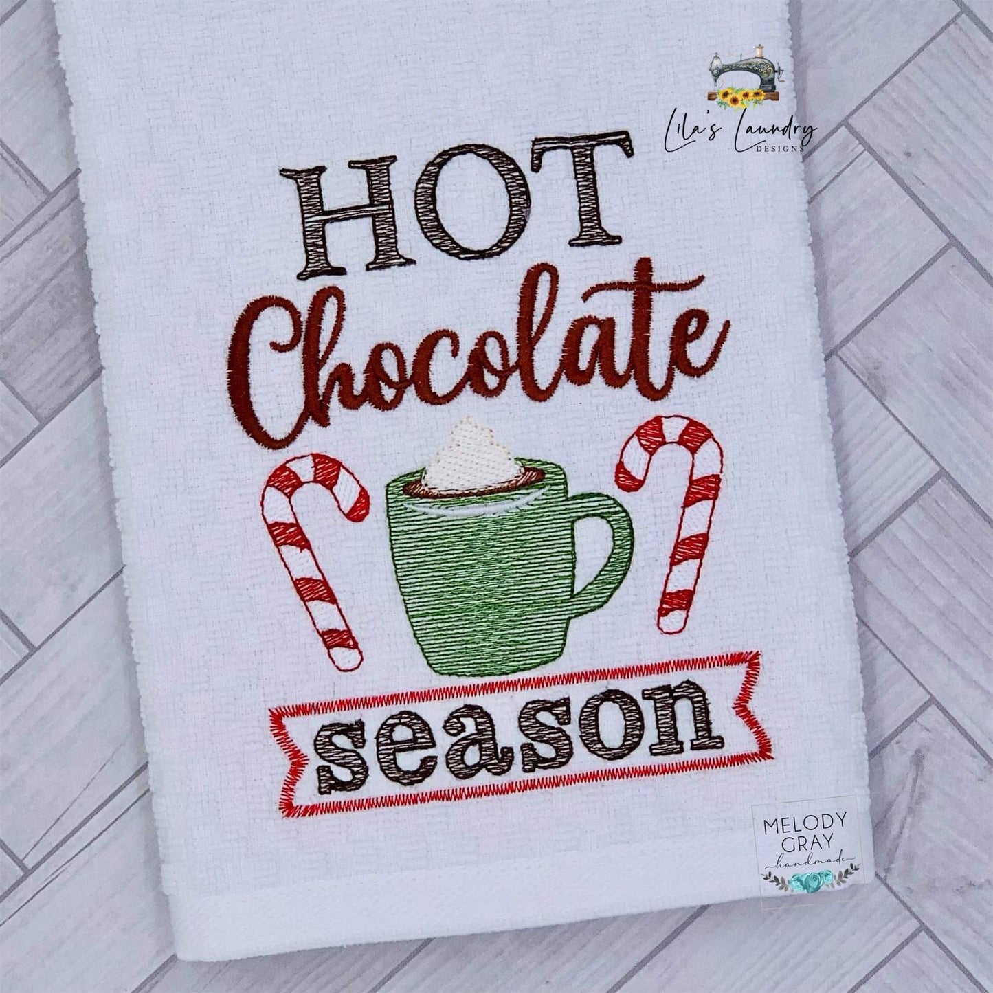 Hot Chocolate Season - 4 sizes- Digital Embroidery Design