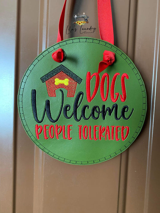 People Tolerated Door Sign - 3 sizes - Digital Embroidery Design
