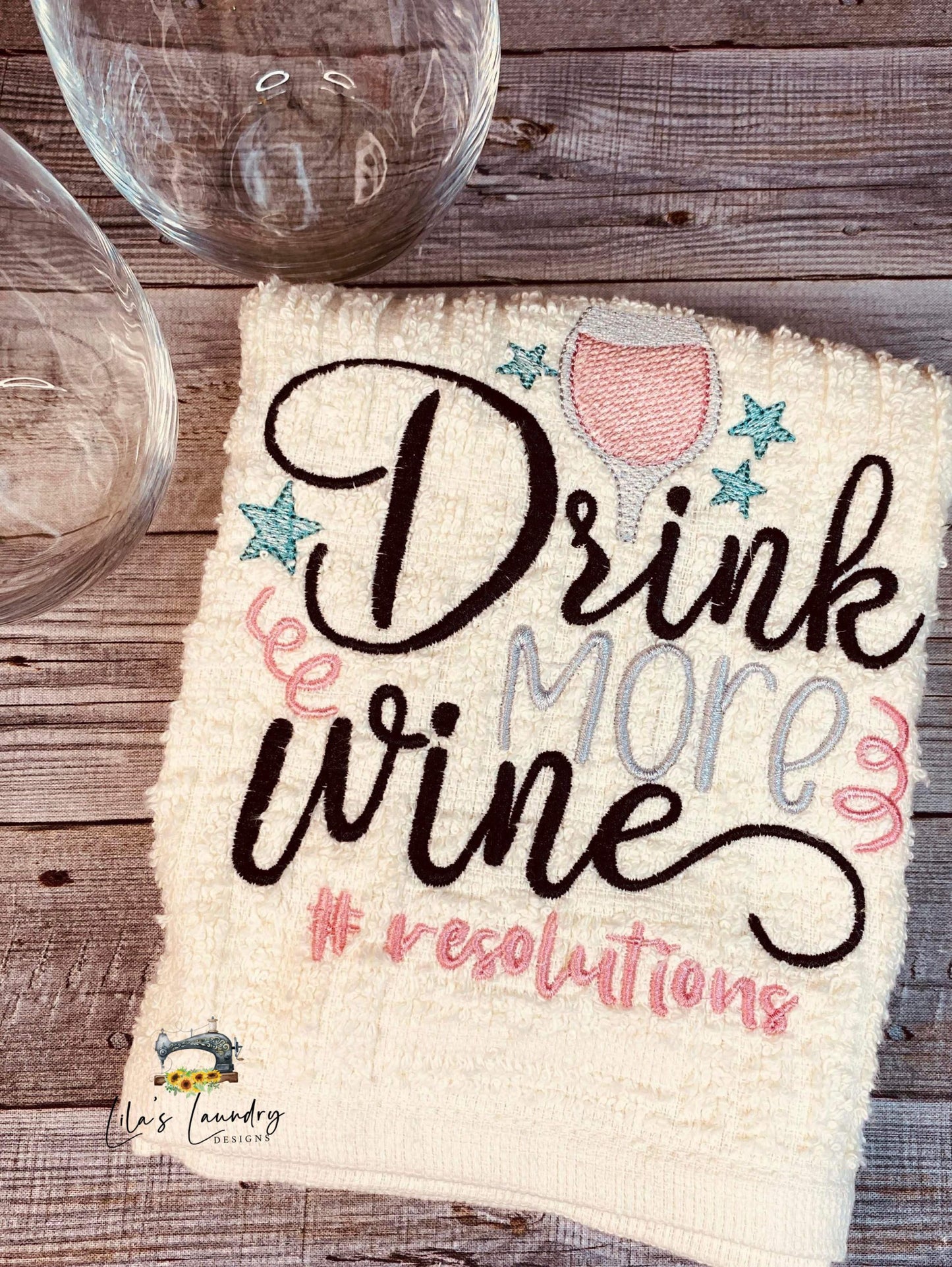 Drink More Wine - 4 sizes- Digital Embroidery Design