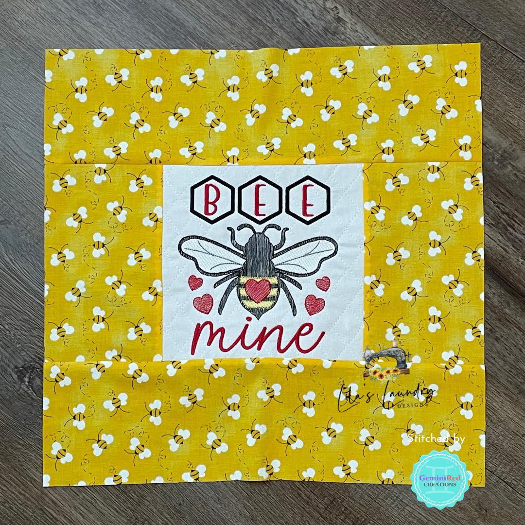 Bee Mine Sketch - 3 sizes- Digital Embroidery Design