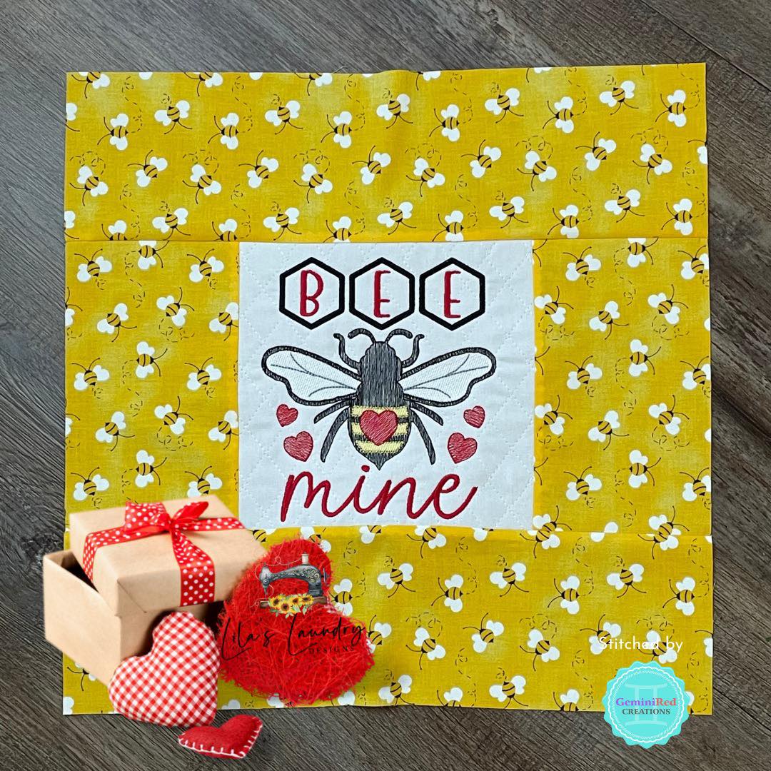 Bee Mine Sketch - 3 sizes- Digital Embroidery Design