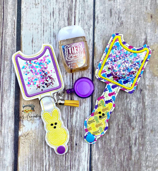 Marshmallow Treat Applique Fold Over Sanitizer Holder 5x7- DIGITAL Embroidery DESIGN