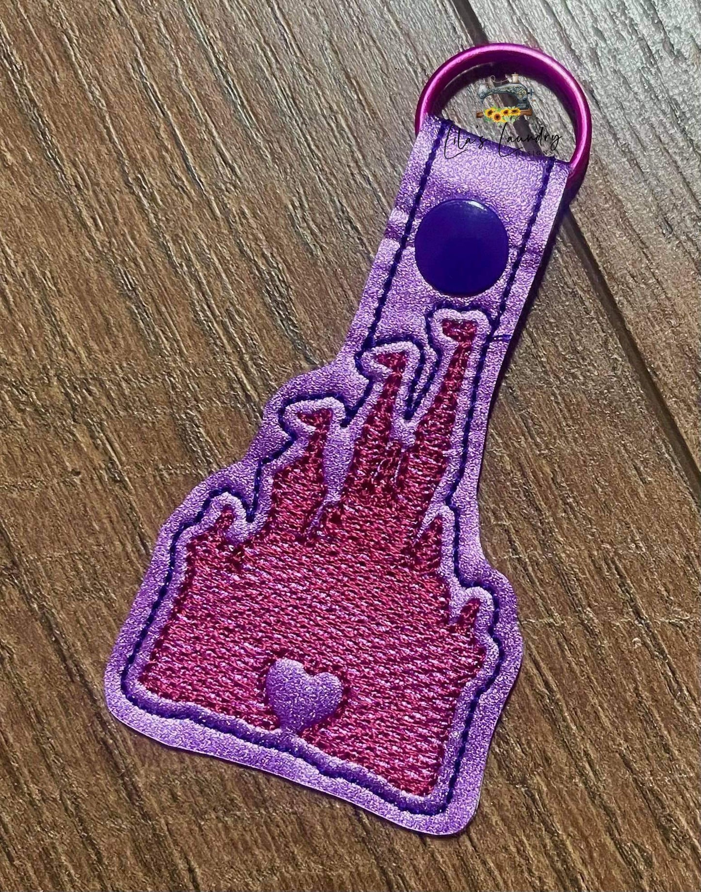 Castle with heart Fobs - DIGITAL Embroidery DESIGN