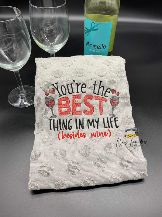 Best Thing Besides Wine - 2 sizes- Digital Embroidery Design