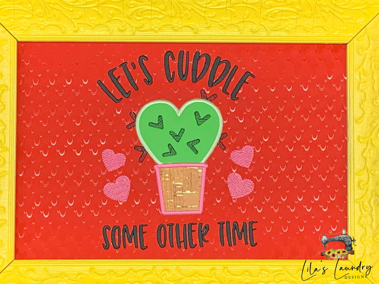 Let's Cuddle Applique - 3 sizes- Digital Embroidery Design