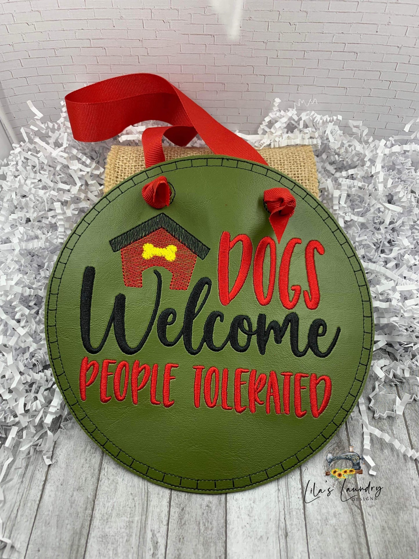 People Tolerated Door Sign - 3 sizes - Digital Embroidery Design