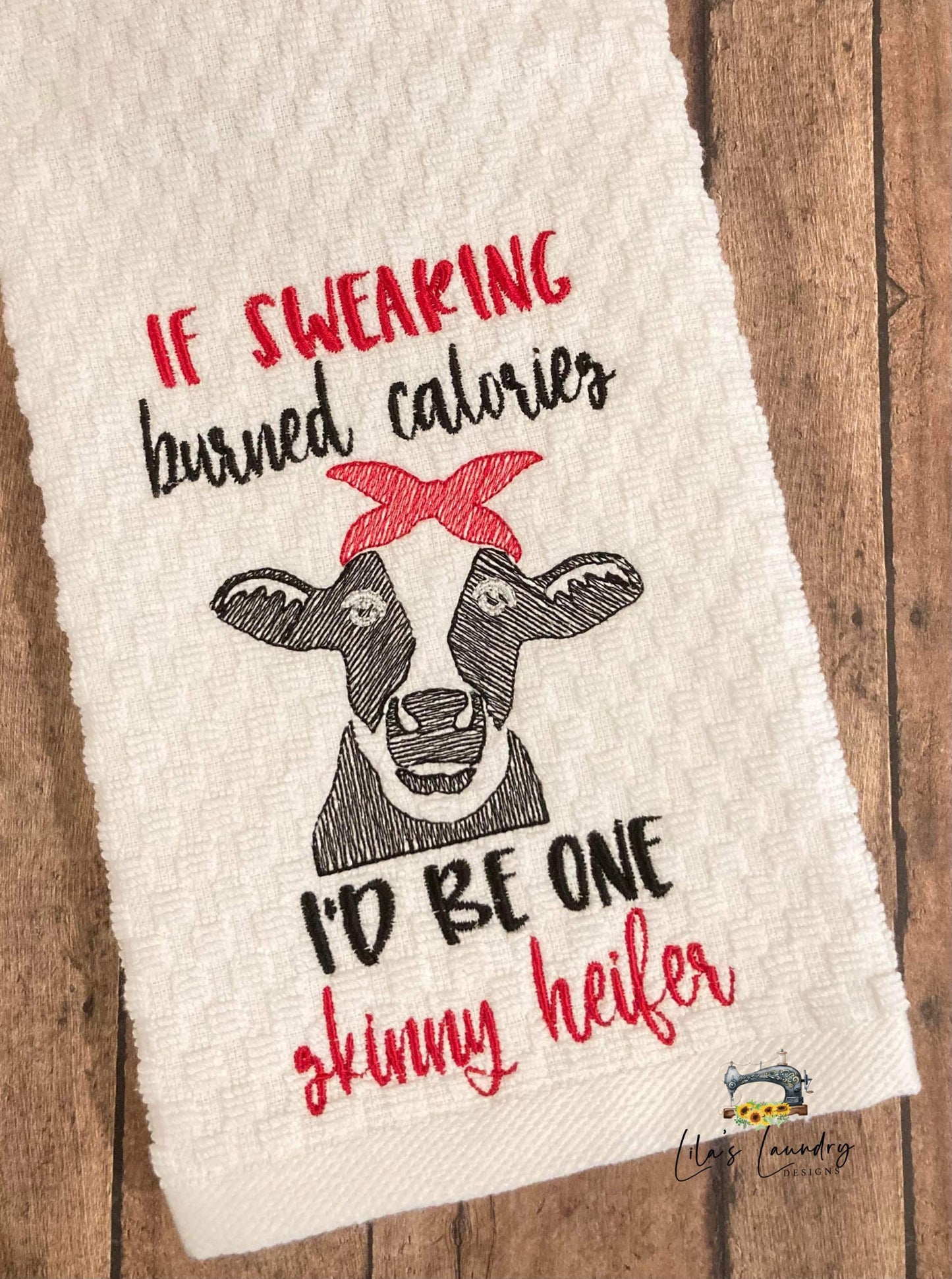 Skinny Heifer- 3 sizes- Digital Embroidery Design