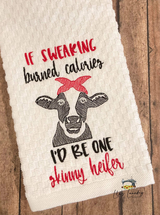 Skinny Heifer- 3 sizes- Digital Embroidery Design