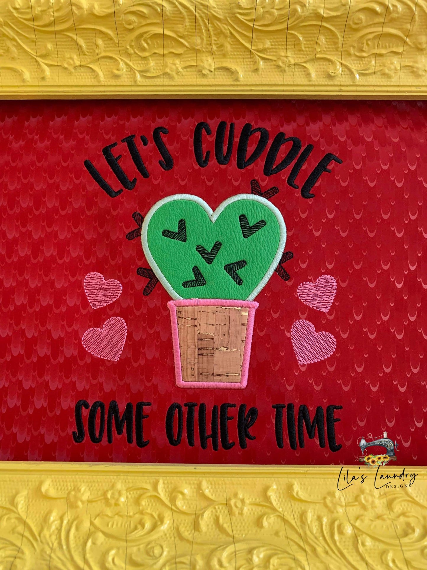 Let's Cuddle Applique - 3 sizes- Digital Embroidery Design