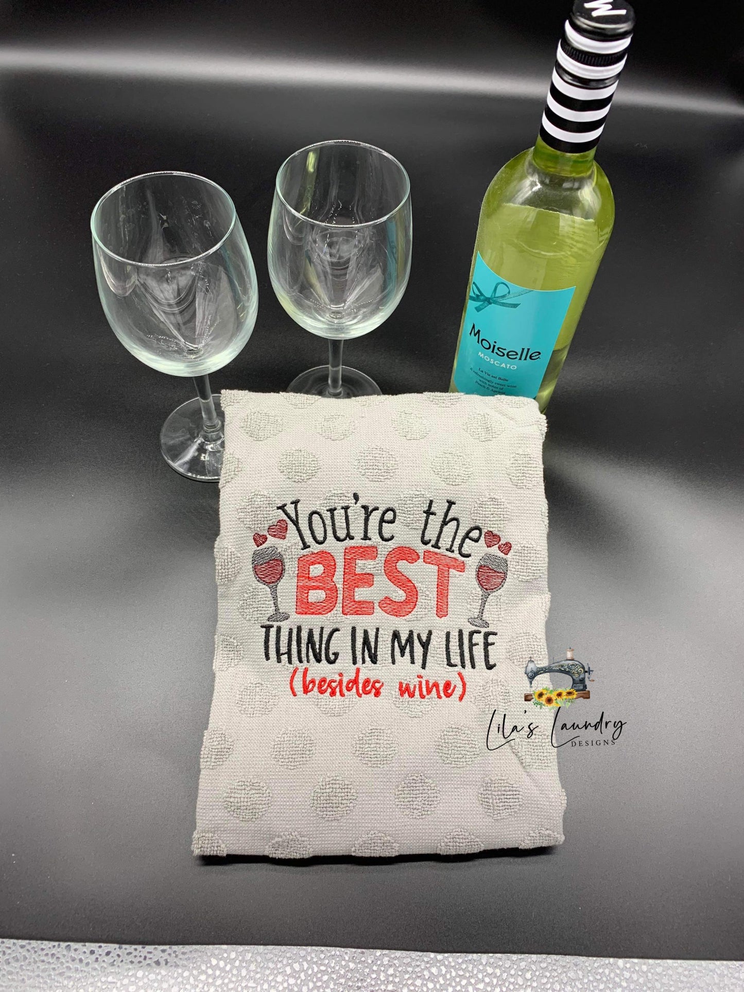 Best Thing Besides Wine - 2 sizes- Digital Embroidery Design