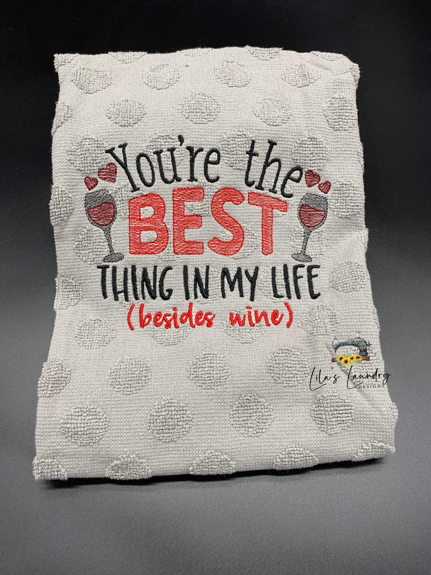 Best Thing Besides Wine - 2 sizes- Digital Embroidery Design
