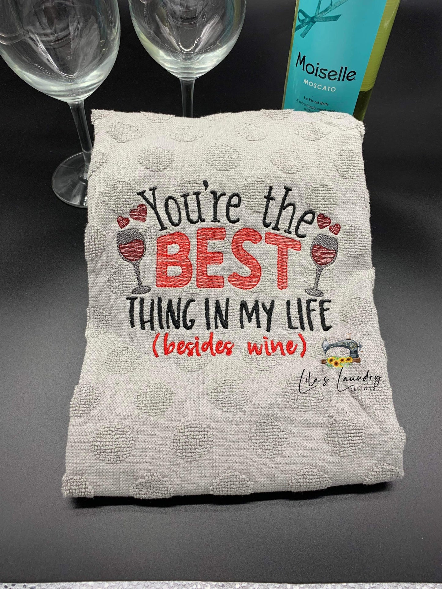 Best Thing Besides Wine - 2 sizes- Digital Embroidery Design