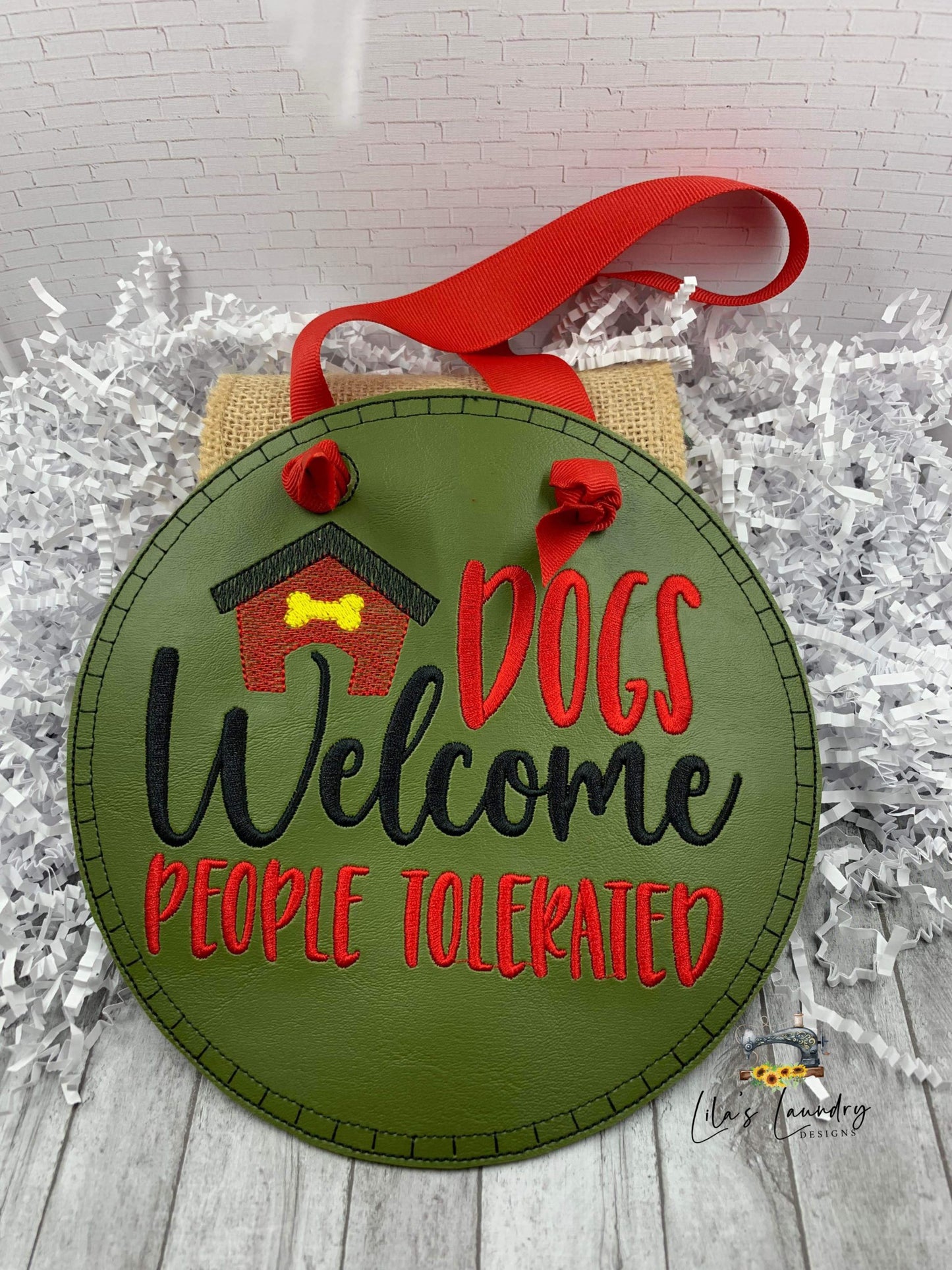People Tolerated Door Sign - 3 sizes - Digital Embroidery Design