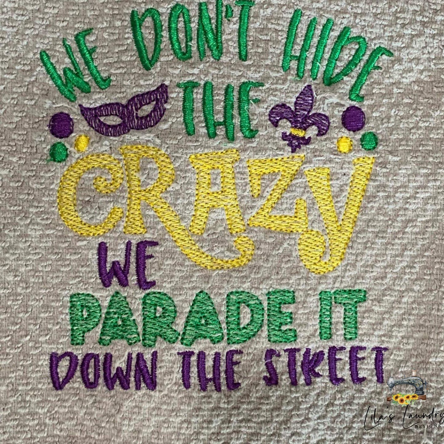 Hide the crazy - 3 sizes- Digital Embroidery Design