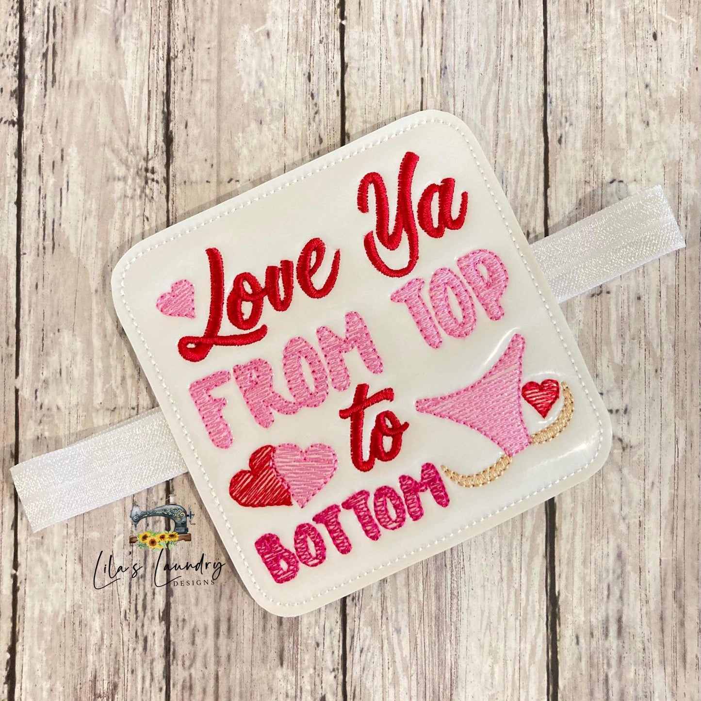 Love Ya - TP tie 4x4 - DIGITAL Embroidery DESIGN