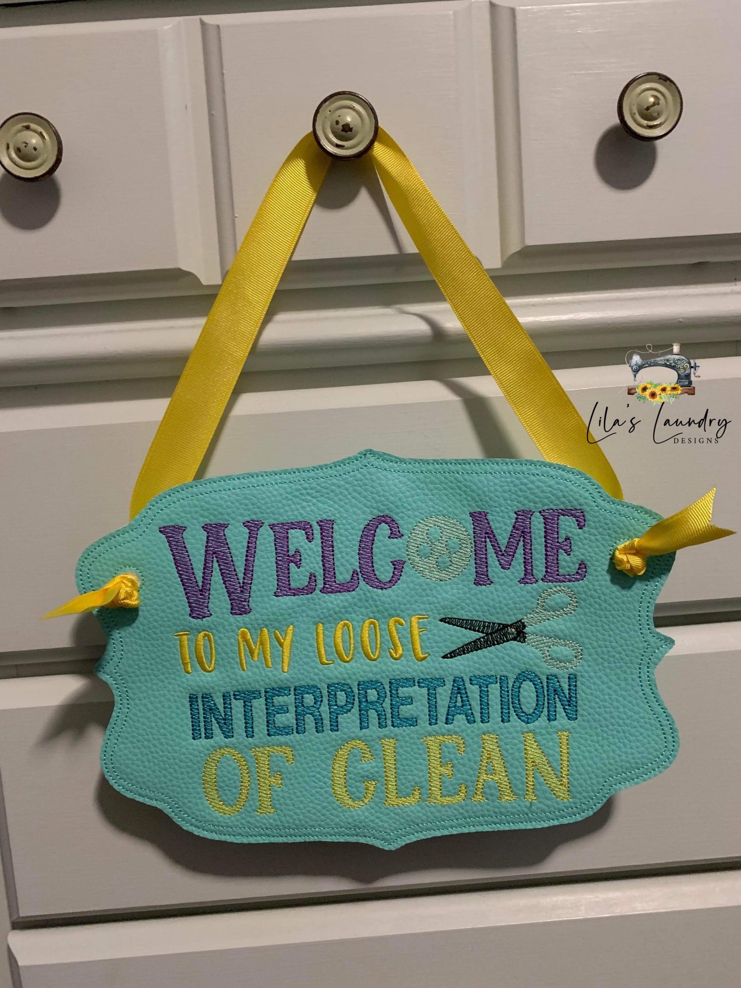 My Clean Door Sign - 3 sizes - Digital Embroidery Design