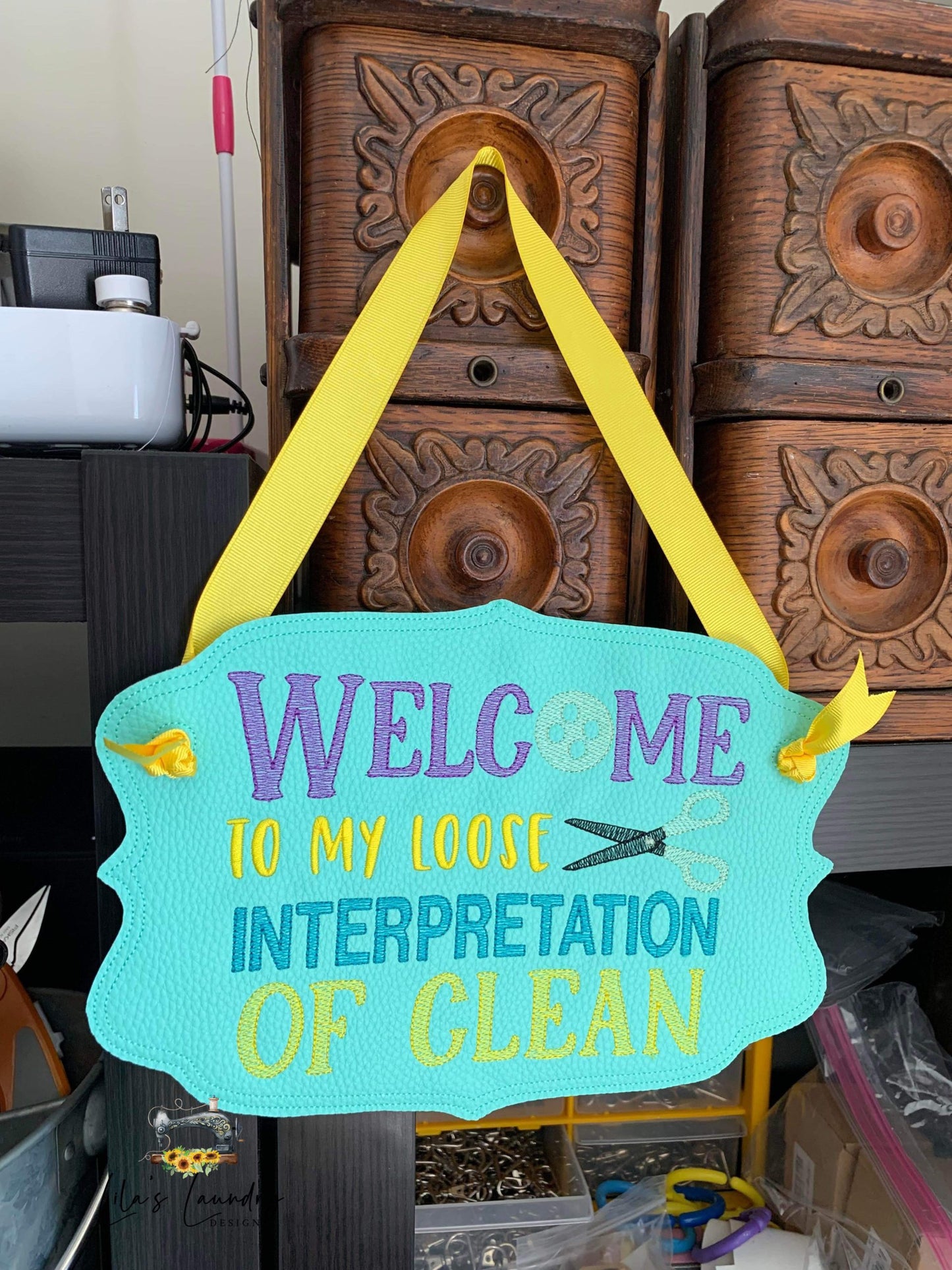 My Clean Door Sign - 3 sizes - Digital Embroidery Design