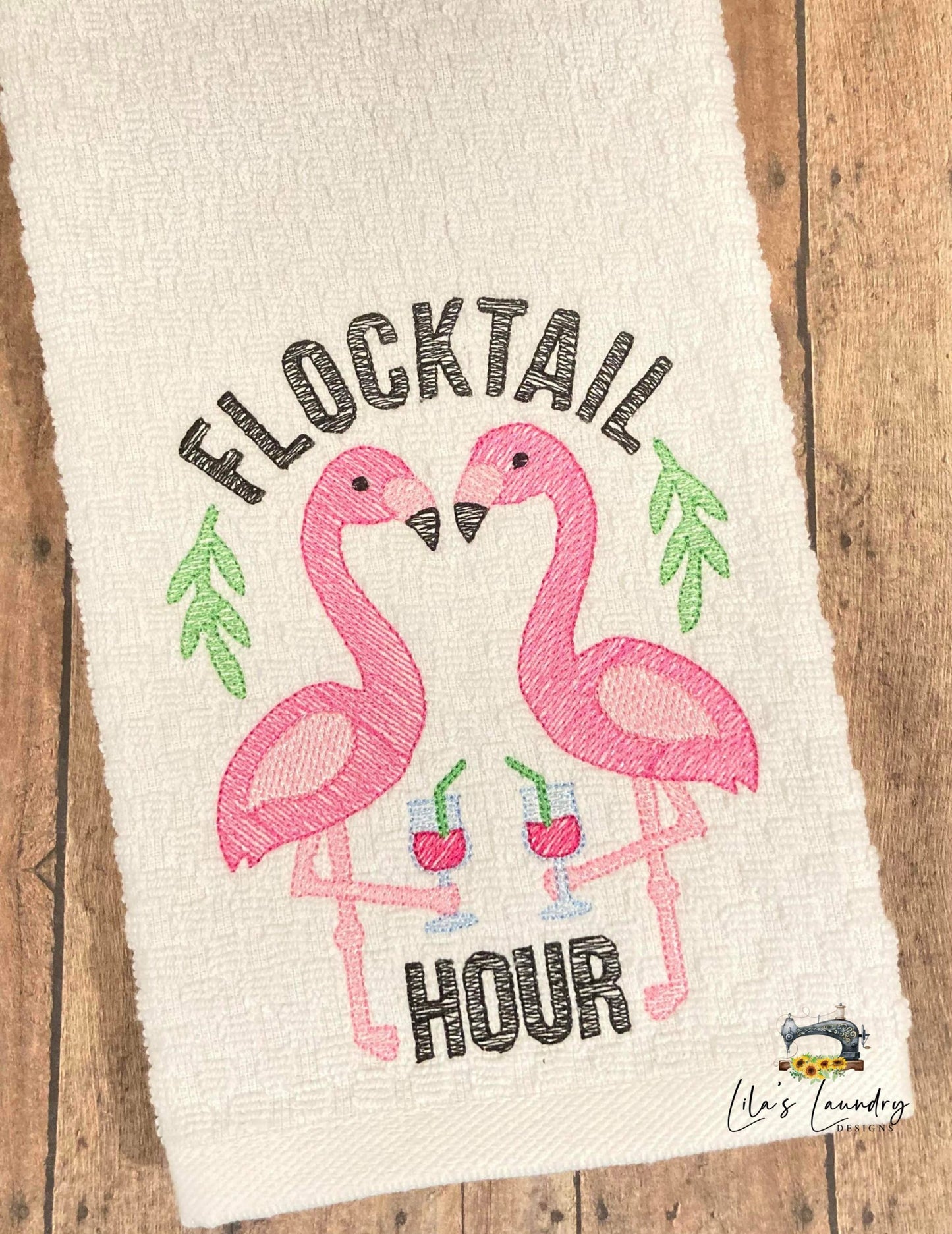 Flocktail Hour - 3 sizes- Digital Embroidery Design