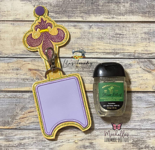 Fleur De Lis Applique Fold Over Sanitizer Holder 5x7- DIGITAL Embroidery DESIGN