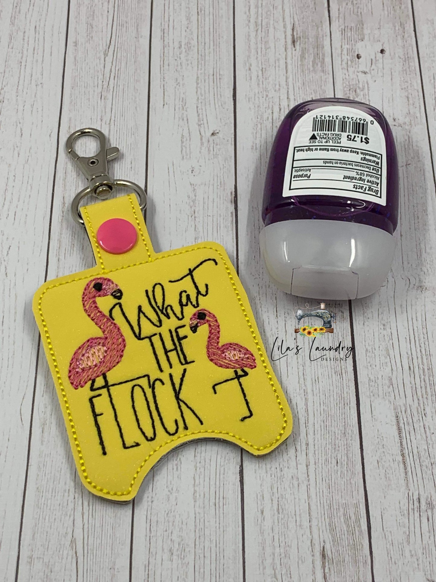 What the Flock Sanitizer Holders - DIGITAL Embroidery DESIGN