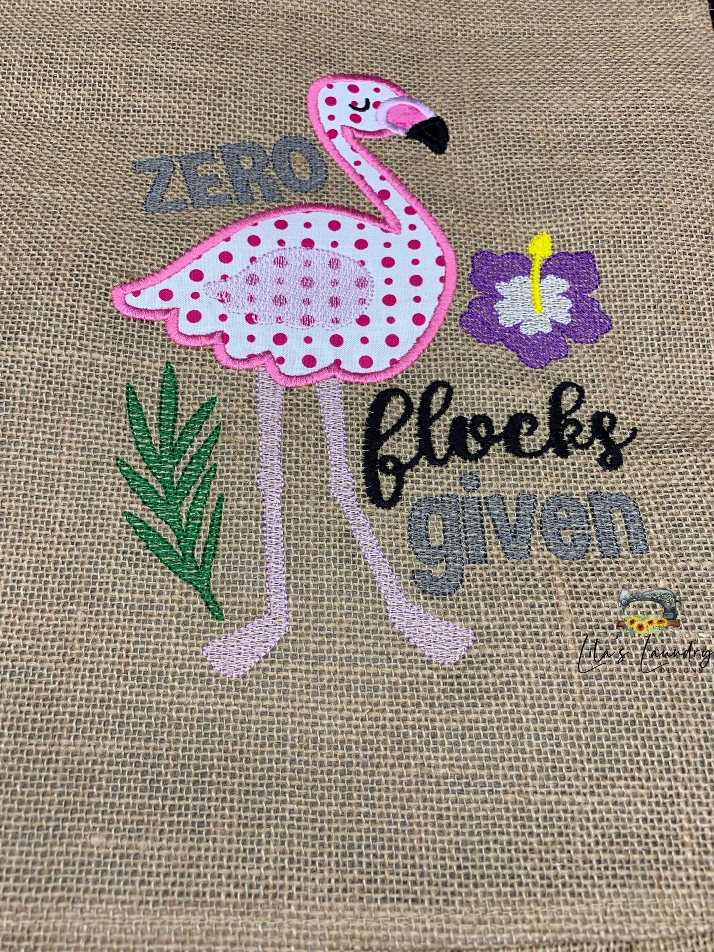 Zero Flocks Given Applique - 3 sizes- Digital Embroidery Design
