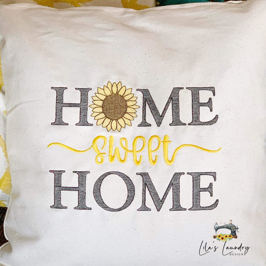 Home Sweet Home Sunflower - 4 sizes- Digital Embroidery Design