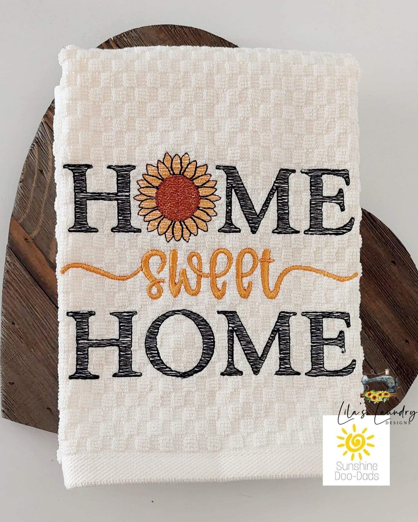 Home Sweet Home Sunflower - 4 sizes- Digital Embroidery Design