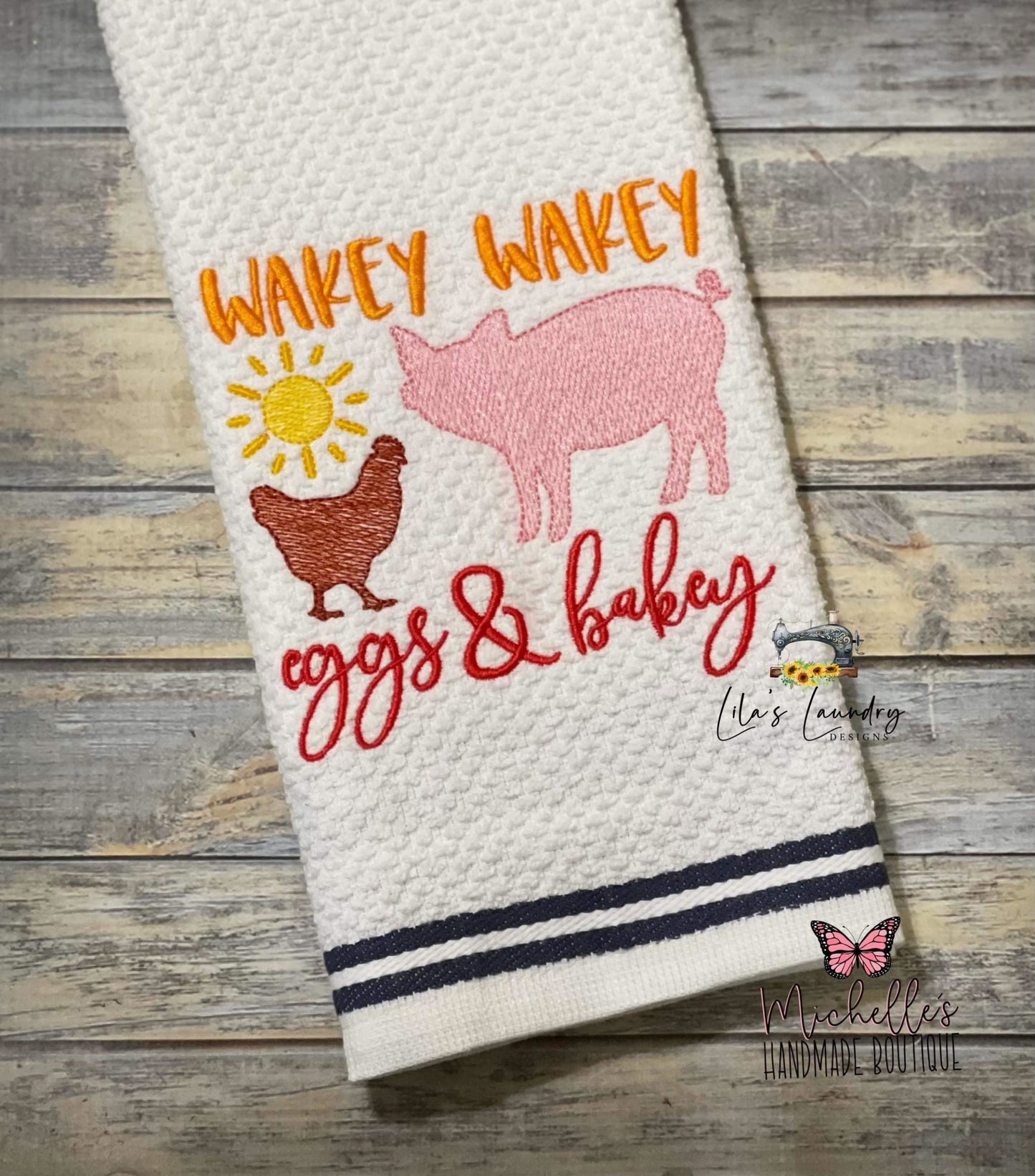 Wakey Wakey- 3 sizes- Digital Embroidery Design