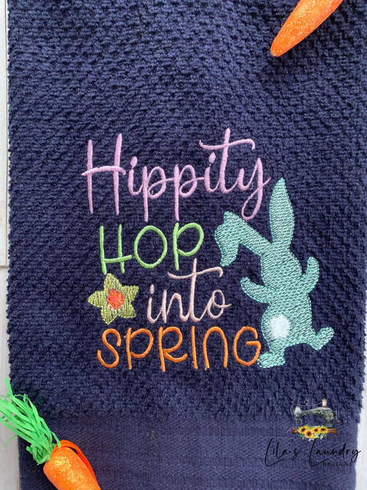Hippity Hop Into Spring - 3 sizes- Digital Embroidery Design