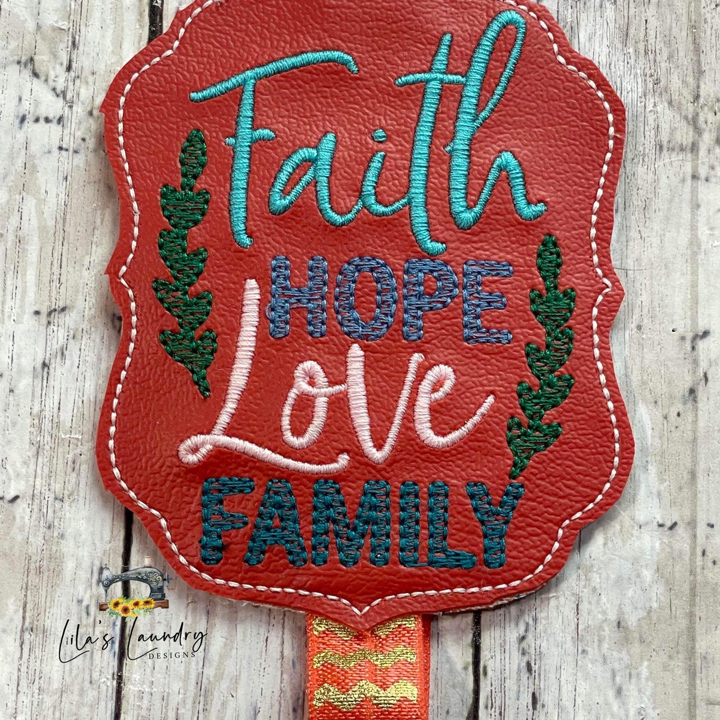 Faith Hope Love Family Book Band - Embroidery Design, Digital File