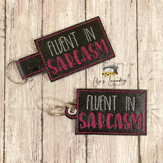 Fluent in Sarcasm Fobs - DIGITAL Embroidery DESIGN