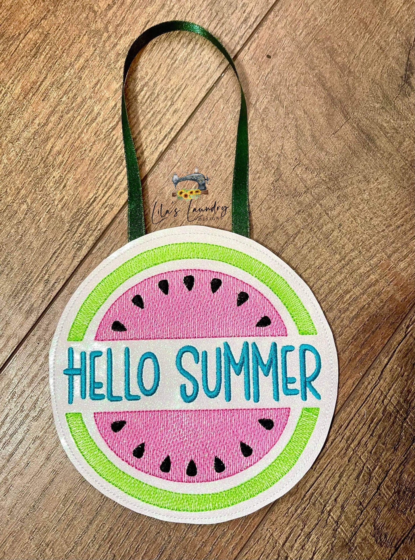 Hello Summer Door Sign - 3 sizes - Digital Embroidery Design