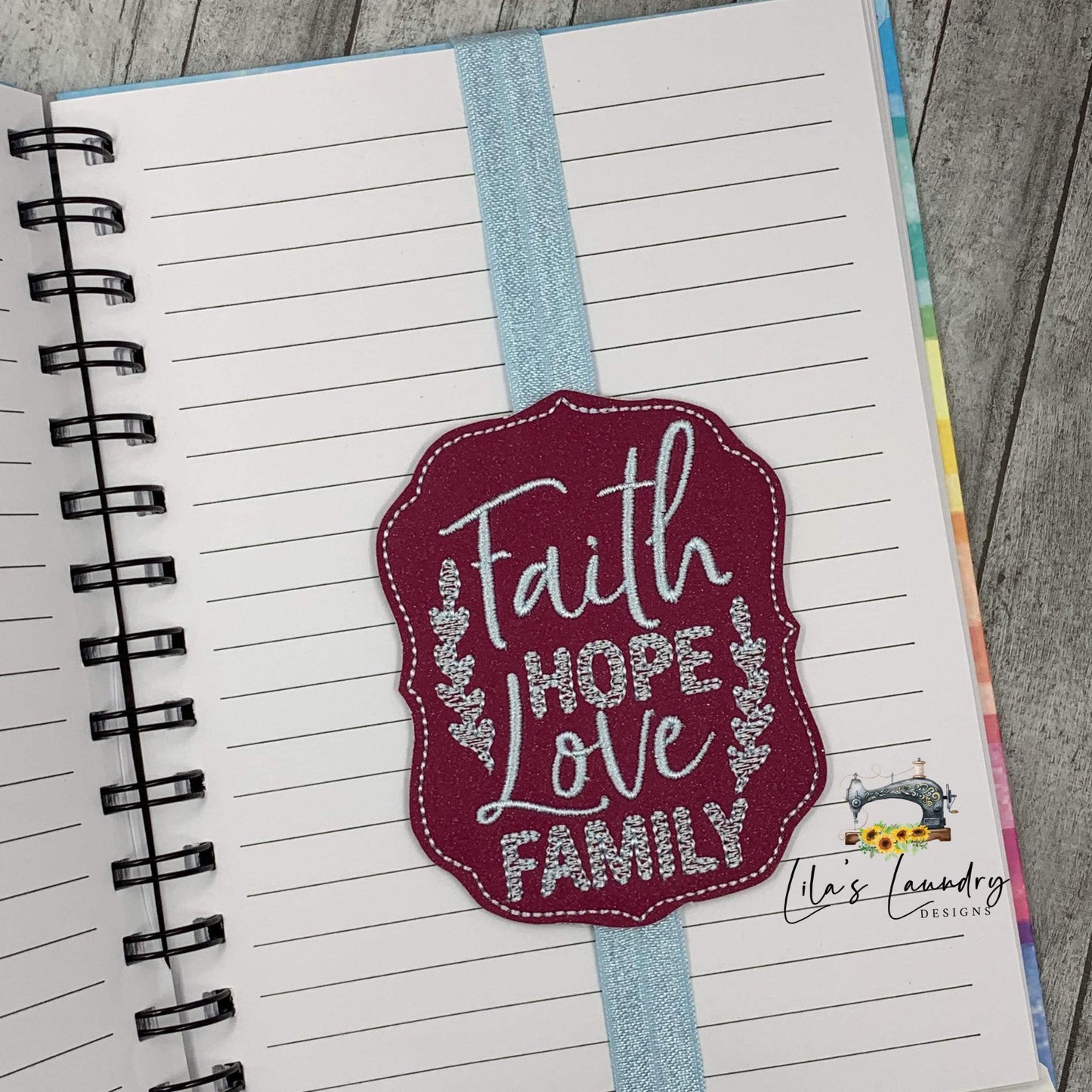 Faith Hope Love Family Book Band - Embroidery Design, Digital File