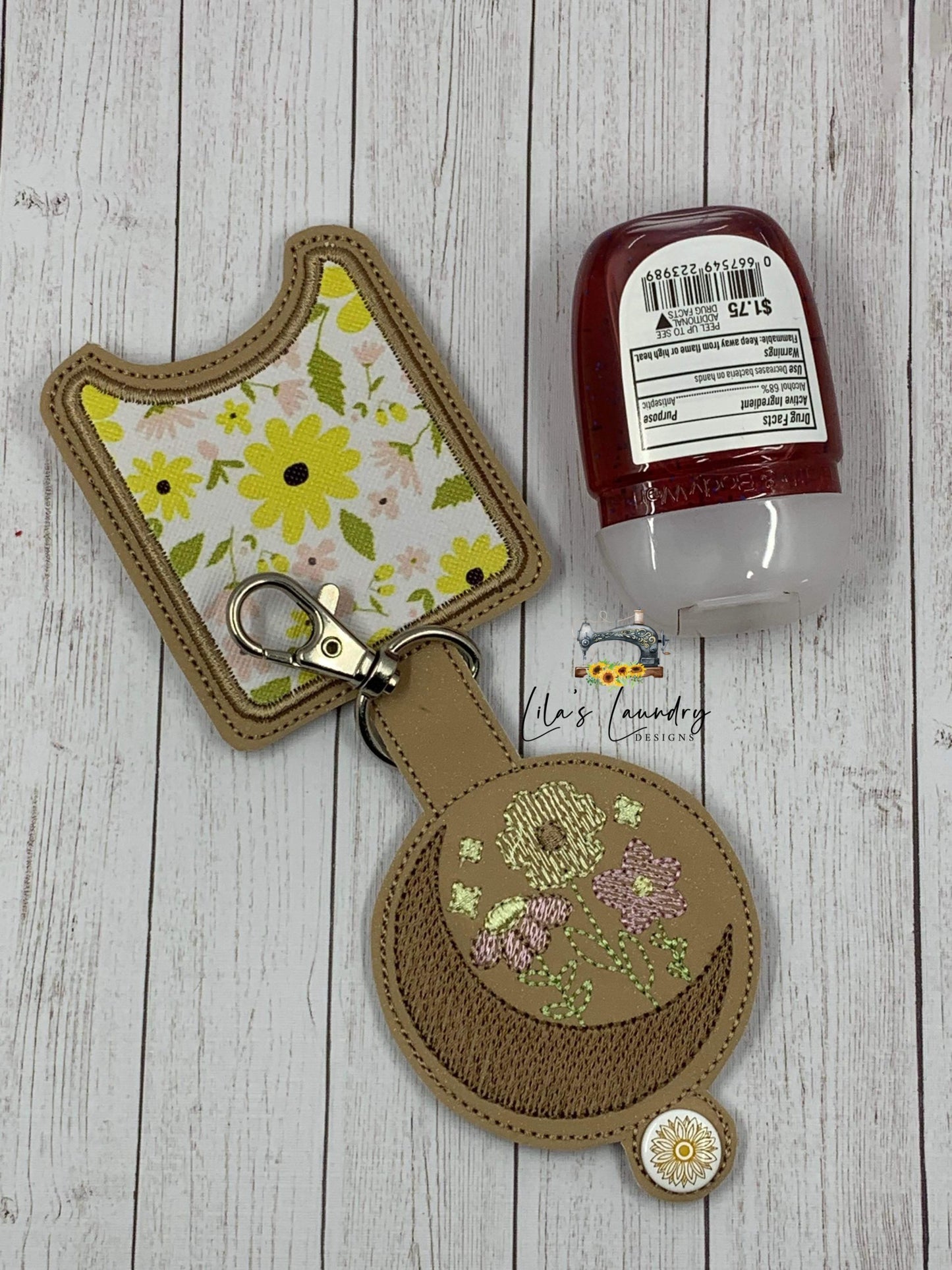 Boho Applique Fold Over Sanitizer Holder 5x7- DIGITAL Embroidery DESIGN