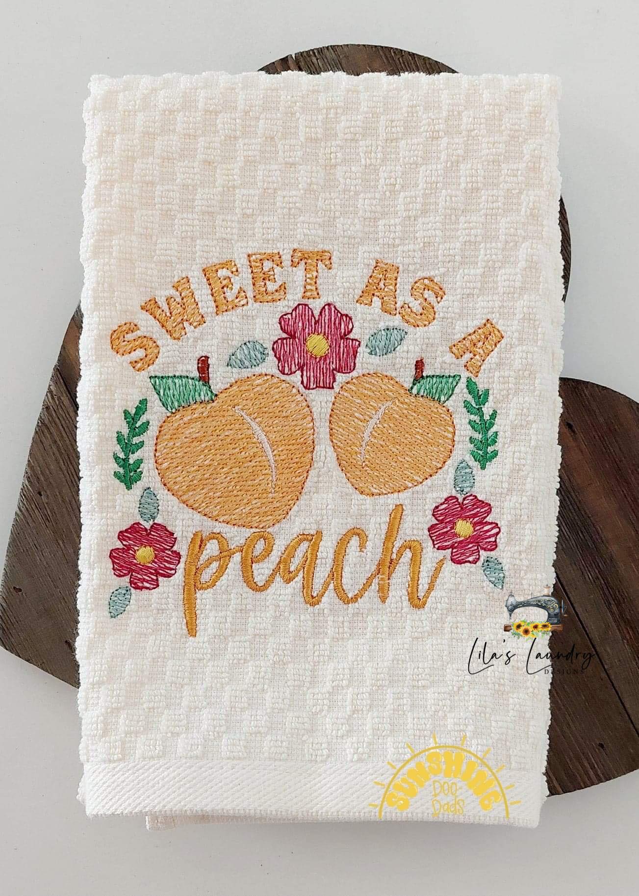 Sweet as a Peach - 3 sizes- Digital Embroidery Design