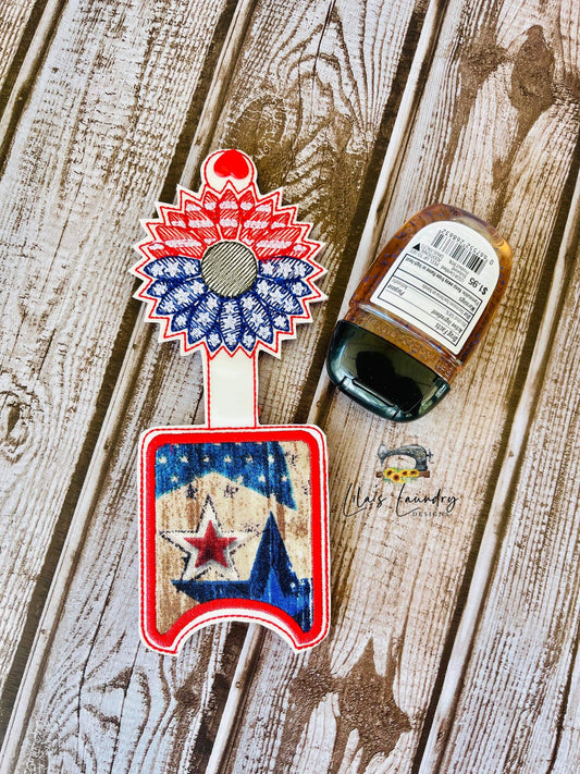 Patriotic Sunflower Applique Fold Over Sanitizer Holder 5x7- DIGITAL Embroidery DESIGN