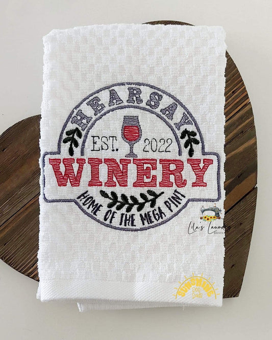 Hearsay Winery - 3 sizes- Digital Embroidery Design